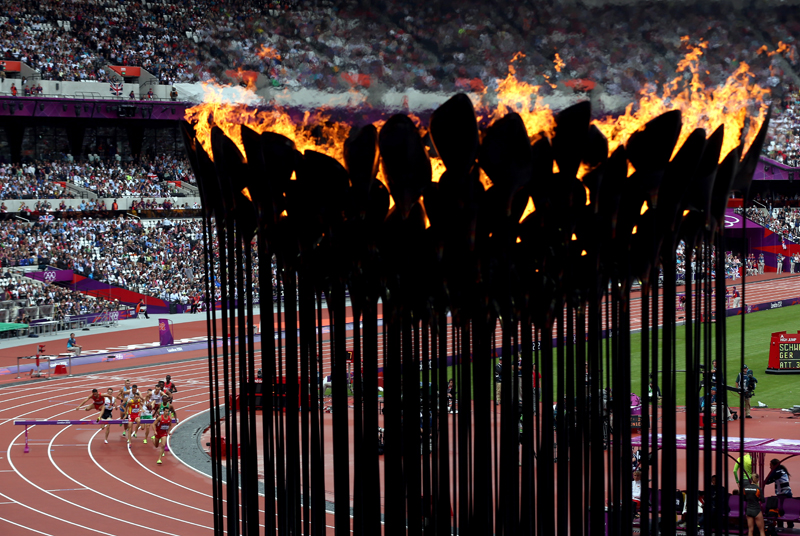 Bladfakkel van olympische vlam London 2012